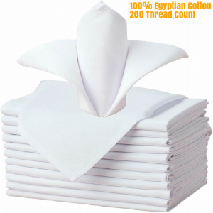 White Cotton Napkins Table Linen Dinner 100% Cotton Hotel Wedding 200 TC